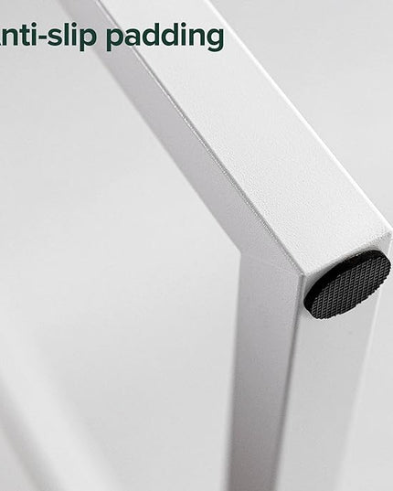 ZINUS Jennifer 55 Inch White Frame Desk, Computer Workstation, Office Desk, Dining Table, Easy Assembly, Natural - LeafyLoom
