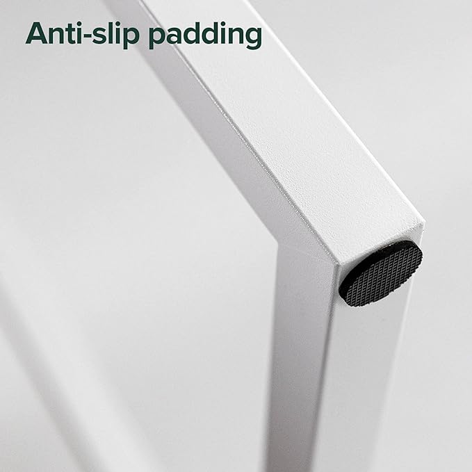 ZINUS Jennifer 55 Inch White Frame Desk / Computer Workstation / Office Desk / Easy Assembly, White - LeafyLoom