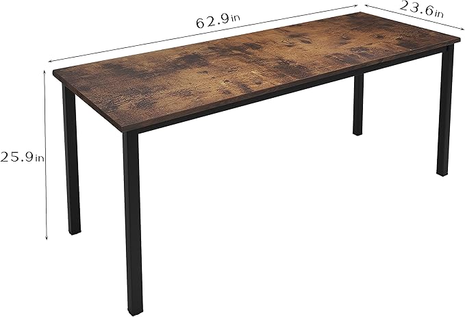 sogesfurniture Large Computer Desk - 62.9 inches Modern Simple Style Office Desk Computer Desk Gaming Desk Computer Table Sturdy Writing Workstation for Home Office, Brown - LeafyLoom