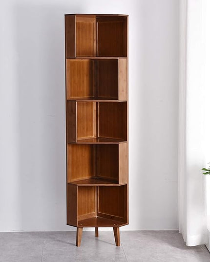 5-Bookcase Industrial Cube Shelf Corner Bookshelf Display Storage Tall Multifunctional Stand for Home Office Living Room Decoration… - LeafyLoom
