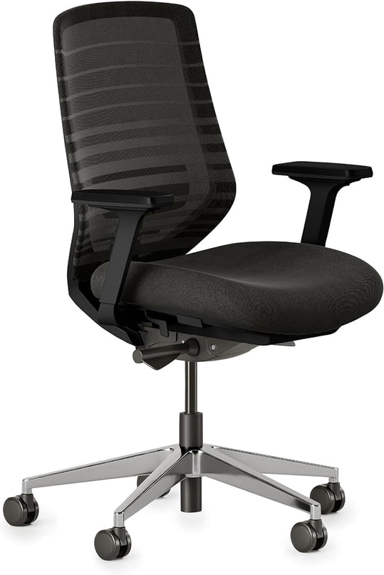 Branch Ergonomic Chair - A Versatile Desk Chair with Adjustable Lumbar Support, Breathable Mesh Backrest, and Smooth Wheels - Experience Optimal Comfort and Support - All Black - LeafyLoom