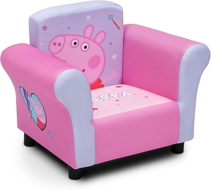Delta Children Kids Character Upholstered Chair, Peppa Pig - LeafyLoom