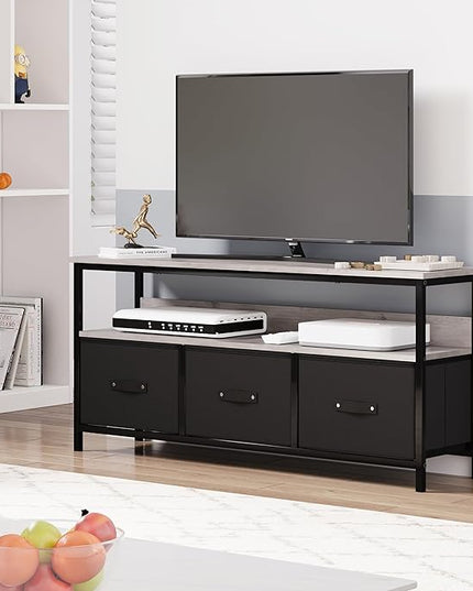 IDEALHOUSE Dresser TV Stand 50 Inch Entertainment Center with Storage TV Stand for Bedroom Small TV Stand Dresser with Drawers and Shelves, TV & Media Console Table Furniture for Living Room, Black - LeafyLoom