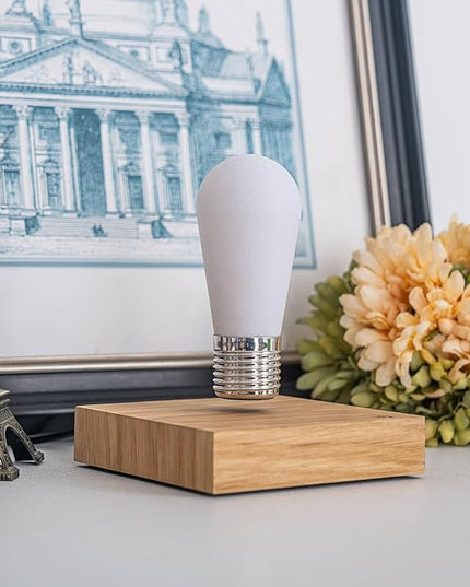 HCNT Floating Light Bulb, Magnetic Levitating LED Desk Lamp Table lamp Night Light, 360 Degree Automatic Rotating Light, Unique Gifts for Christmas Office Decor - LeafyLoom