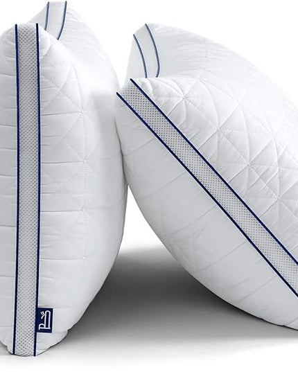 BedStory Standard Pillows Set of 2,Cooling Pillows with Mesh Design,Premium Soft Down Alternative Fill Supportive for Back, Stomach or Side Sleepers,Fluffy Pillows for Bed with Down Alternative - LeafyLoom