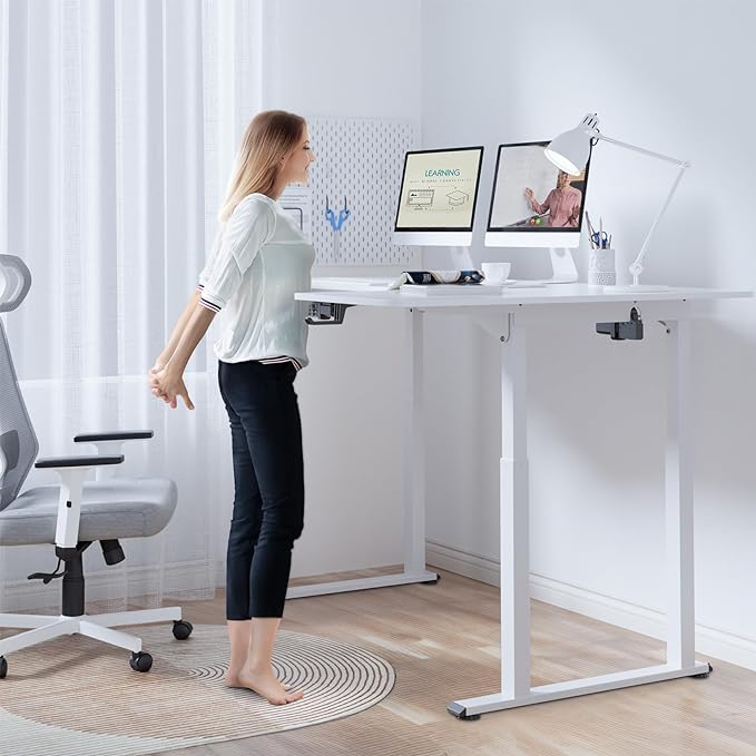 Dripex Standing Desk, 63"/ 71" L Shaped Desk Adjustable Height, Electric Corner Stand Up Desk Large Home Office Desk Computer Workstation, Dual Motor Sit Stand Desk 4 Legs, Super Stable - LeafyLoom