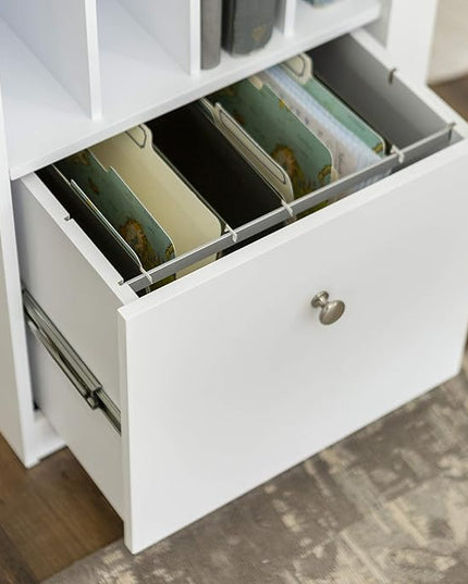 Walker Edison Modern Wood Computer Writing Desk Storage File Drawer Office Home Office Workstation Small, 48 Inch, White - LeafyLoom
