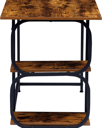 Newest Simple Open Shelf for Bedroom Living Room, 47.2Inch Home Office Computer Desk with Storage Shelves, Study Writing Table for Small Spaces, Caramel Wood Grain - LeafyLoom
