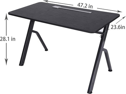 ApexDesk 47" Computer Desk, Modern Simple Style Desk for Home Office, Study Student Writing Desk - Black - LeafyLoom