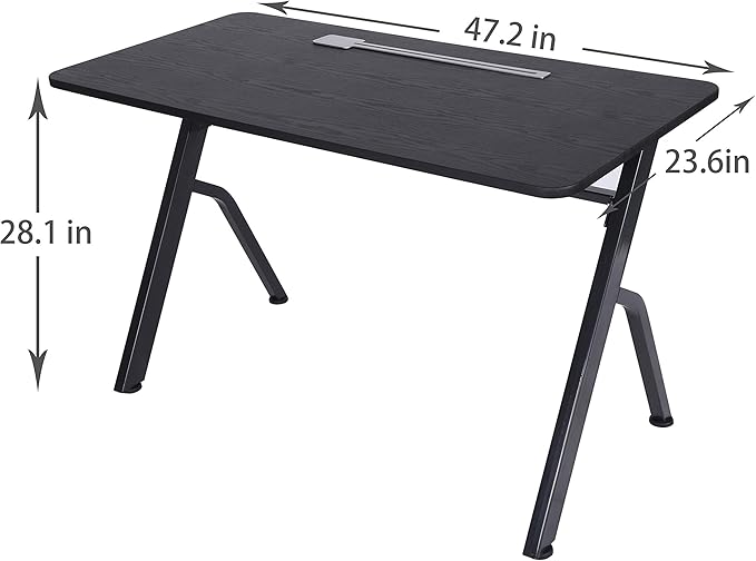 ApexDesk 47" Computer Desk, Modern Simple Style Desk for Home Office, Study Student Writing Desk - Black - LeafyLoom