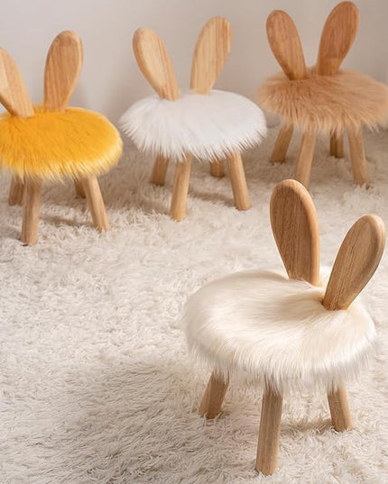Wooden Toddler Chair Rabbit Stool Suitable for A Variety of Color Rest Stool for Any Room Decoration Game Room Cute Chair - LeafyLoom