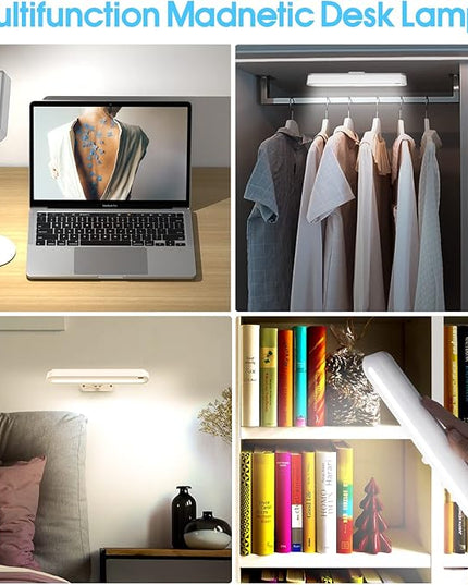 Desk Lamp, Full Dimmable LED, Magnetic, Rechargeable, Eye Caring, 180° Adjustable, USB Charging, LAMP for Home Office, Study Dorm School Students College Gift - LeafyLoom