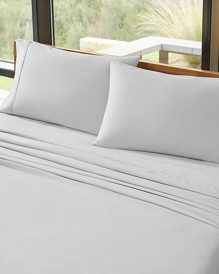 UGG 01330 Alahna Queen Bed Sheets and Pillowcases 4-Piece Set Sleep in Luxury Machine Washable Deep Pockets Wrinkle-Resistant Breathable Cozy Comfort Silky Cooling Sheets, Queen, Stone - LeafyLoom