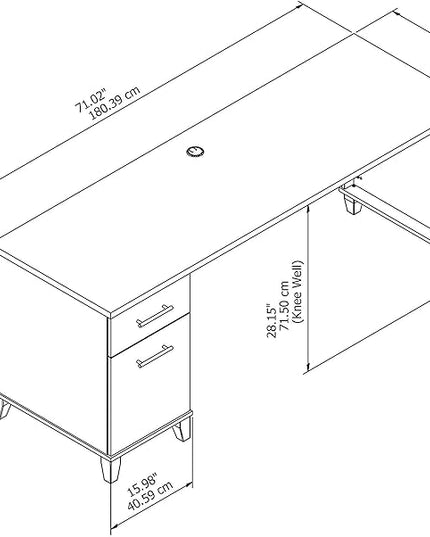 Bush Furniture Somerset 72W Office Desk with Drawers in Ash Gray - LeafyLoom