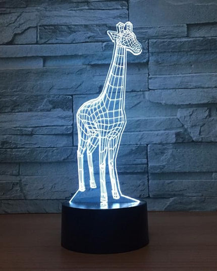 Animals Giraffe 3D Night Light Touch LED Table Desk Lamps 7 Color Changeable Desk Lamp Table Household Room Decoration Gift,Birthday Gift Christmas Gift Toys for Children Kids - LeafyLoom