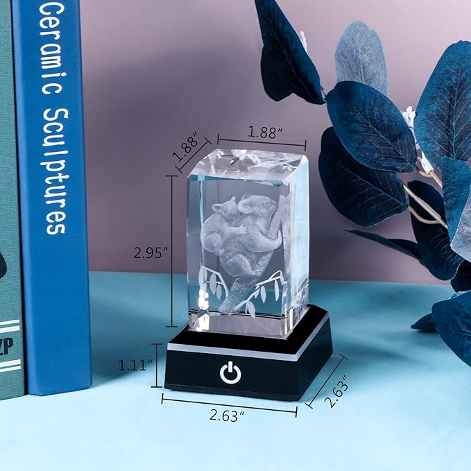 Qianwei Gifts for Mom from Daughter Son Kids, 3D Crystal Engrave koala Bears Gifts for Women Mom Girls, Birthday Gifts for Mom Unique - LeafyLoom