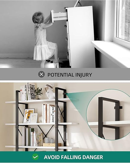 YITAHOME 5 Tier Bookshelf, Freestanding 5 Shelf Bookcases and Bookshelves, Modern Minimalist Furniture Open Display Storage Shelves Books Organizer for Living Room Bedroom Home Office, White - LeafyLoom