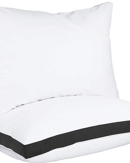 Utopia Bedding Bed Pillows for Sleeping Queen Size (Black), Set of 2, Cooling Hotel Quality, Gusseted Pillow for Back, Stomach or Side Sleepers - LeafyLoom