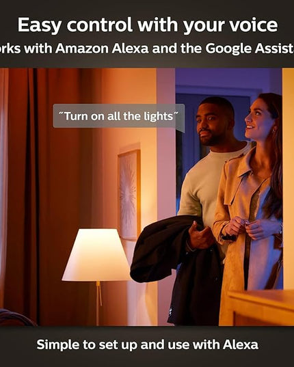 Philips Hue Smart 40W B39 Candle-Shaped LED Bulb - White Ambiance Warm-to-Cool White Light - 1 Pack - 450LM - E12 - Indoor - Control with Hue App - Works with Alexa, Google Assistant and Apple Homekit PhilipsHue