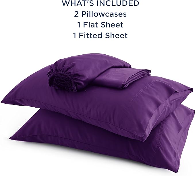 Bedsure California King Sheet Sets, Cooling Sheets, Rayon Derived from Bamboo, Deep Pocket Up to 16", Breathable & Soft Bed Sheets, Hotel Luxury Silky Bedding Sheets & Pillowcases, Plum - LeafyLoom