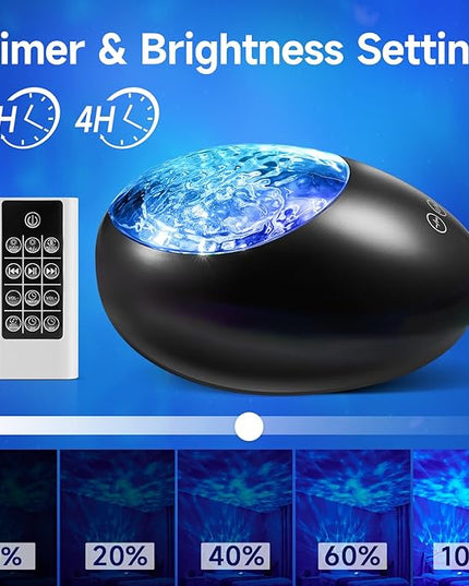 One Fire Gifts Box Galaxy Projector Light with 10 White Noise & Bluetooth Music, Remote Timer Galaxy Lights for Bedroom, Room Decor OneFire