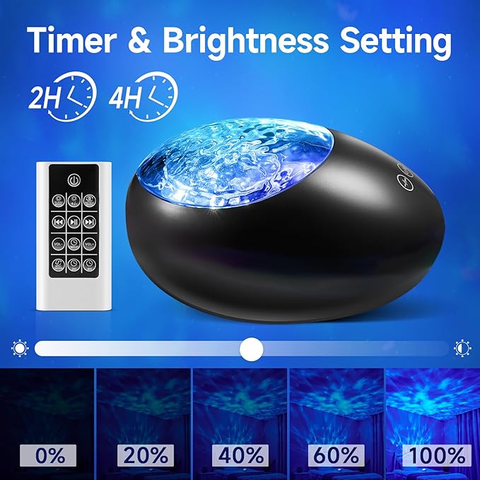 One Fire Gifts Box Galaxy Projector Light with 10 White Noise & Bluetooth Music, Remote Timer Galaxy Lights for Bedroom, Room Decor OneFire