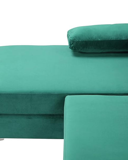 Modern Large Velvet Fabric U-Shape Sectional Sofa, Double Extra Wide Chaise Lounge Couch, Green - LeafyLoom