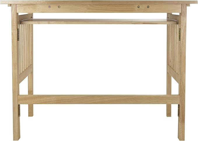 Folding Computer Desk, Beechwood - LeafyLoom
