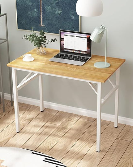 SogesGame Samll Folding Computer Desk, 31.5 inches Folding Table for Small Space, Foldable Computer Desk Simple to Assembly - LeafyLoom