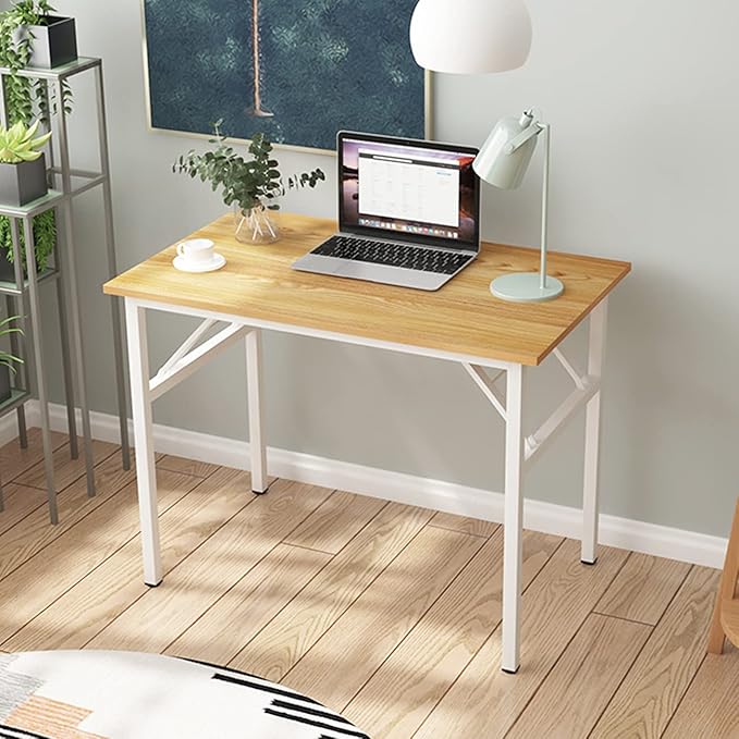 SogesGame Samll Folding Computer Desk, 31.5 inches Folding Table for Small Space, Foldable Computer Desk Simple to Assembly - LeafyLoom