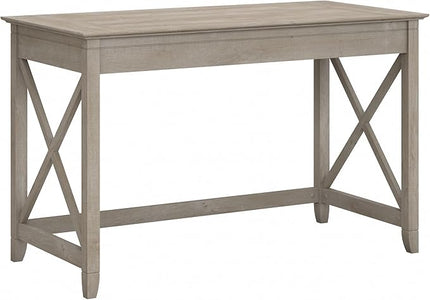Bush Furniture Key West Writing Table for Home Office | Small Modern Farmhouse Desk, 48W, Washed Gray - LeafyLoom