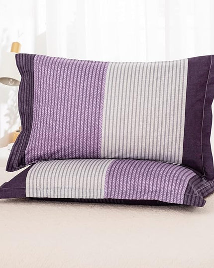 WONGS BEDDING Purple Comforter Sets King, Reversible Striped Patchwork Down Alternative Comforter for King Bed,3 Pieces (1Comforter+2 Pillowcase), Soft Microfiber Bedding Duvet Insert Set 104”×90” - LeafyLoom