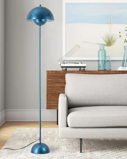 COSYLUX Modern Floor Lamp for Living Room, Industrial Tall Standing Lamp for Bedroom, Metal Shade Reflecting Light reading Floor Lamp for Office, Nursery Room, Corner(Pearl Gentian Blue) - LeafyLoom