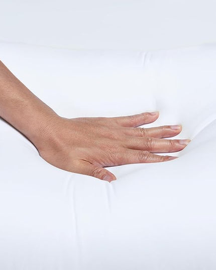 Amazon Basics Down-Alternative Pillows, Soft Density for Stomach and Back Sleepers - 20 x 36 inches, 2-Pack, White - LeafyLoom