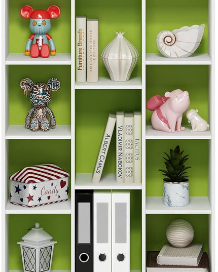 FURINNO 11107WH-GR 7 Reversible, 11-Cube, White Green - LeafyLoom
