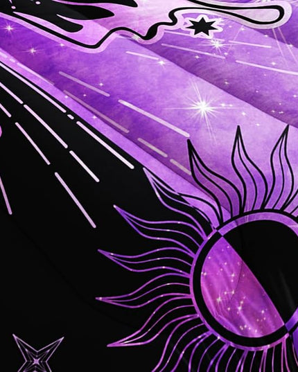 Datura home Black Purple Butterfly Comforter Set for Girls Women,Boho Butterfly Sun and Moon Mandala Printed Bedding Set with 2 Pillowcases(Black Purple Twin) - LeafyLoom