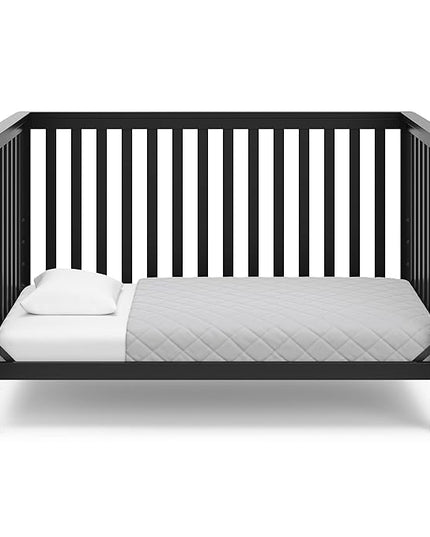 Storkcraft Hillcrest 4-in-1 Convertible Crib (Black) - Converts to Daybed, Toddler Bed, and Full-Size Bed, Fits Standard Full-Size Crib Mattress, Adjustable Mattress Support Base - LeafyLoom