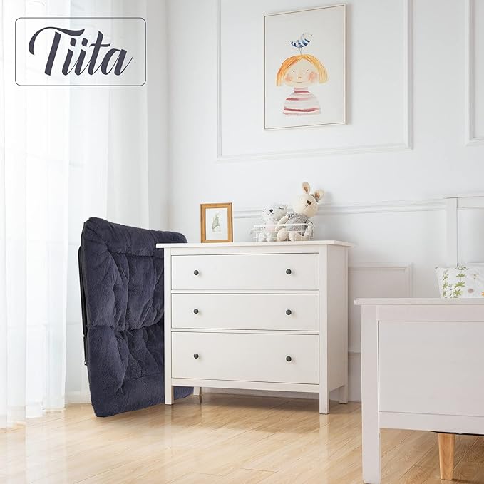 Tiita Comfy Saucer Chair, Soft Faux Fur Oversized Folding Accent Chair, Lounge Lazy Chair for Kids Teens Adults, Metal Frame Moon Chair for Bedroom, Living Room, Dorm Rooms - LeafyLoom