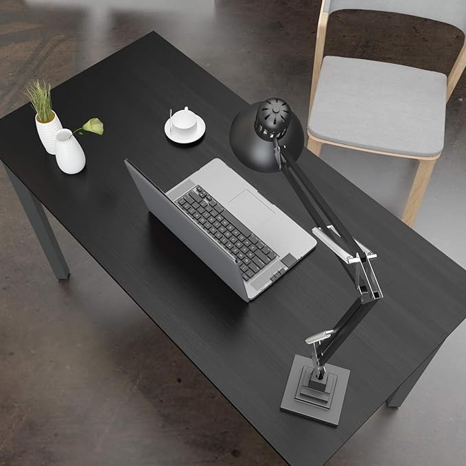 Weehom Computer Desk Home Office Writing Desk Study Laptop/Dining Table - 55 Inches Black Desk - LeafyLoom