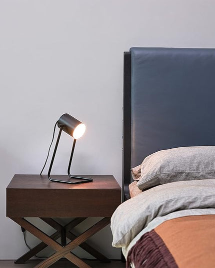 Globe Electric 52299 Sahara 14" Desk Lamp, Matte Black, Swing Shade, in-Line On/Off Rocker Switch - LeafyLoom