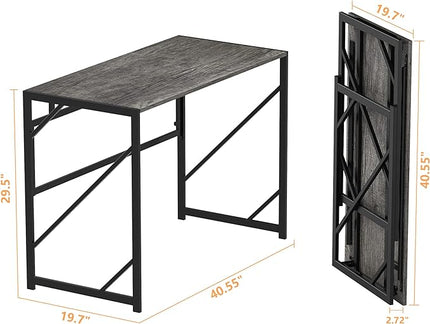 Elephance Folding Desk Writing Computer Desk for Home Office, No-Assembly Study Office Desk Foldable Table for Small Spaces - LeafyLoom