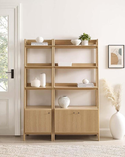 Modway Bookshelf Display Cases in Oak - Set of 2 - LeafyLoom