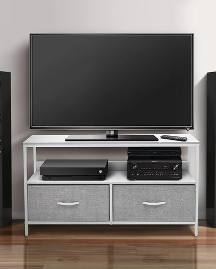 Sorbus TV Stand Dresser with 2 Faux Wood Drawers - Television Riser Chest with Storage - Bedroom, Living Room, Closet, & Dorm Furniture - LeafyLoom
