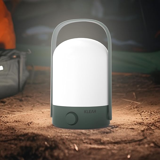 Table Lamp Portable Cordless Lantern, 360° Portable Handle, Stepless Dimmer, Powerful Long-Lasting 50hrs, Rechargeable LED Lantern for Camping Bedroom Party (Green) - LeafyLoom