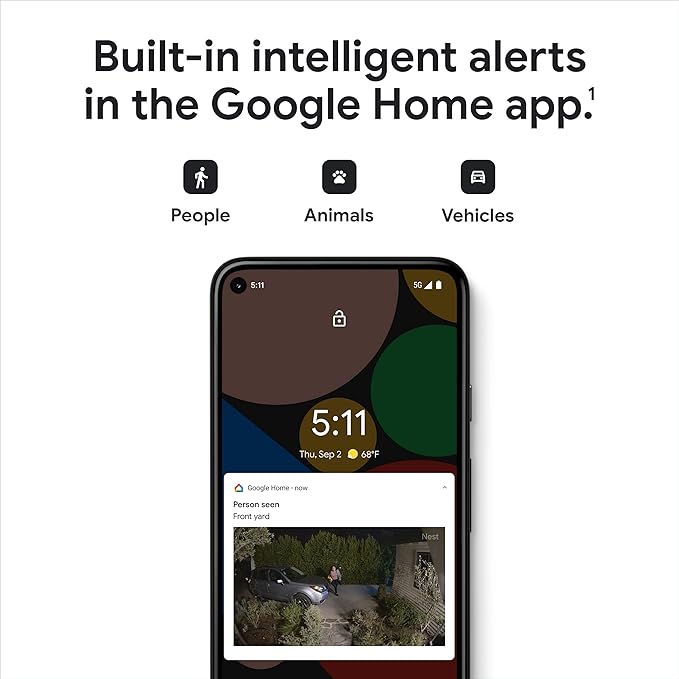 Google Nest Cam with Floodlight - Outdoor Camera - Floodlight Security Camera, White, 1 Count (Pack of 1) GoogleLLC