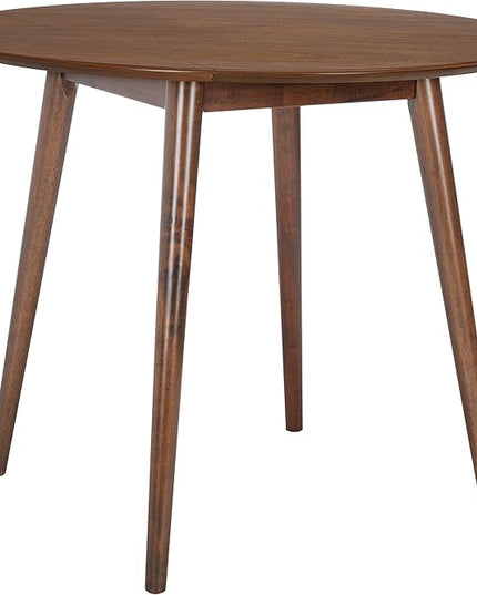 Safavieh Home Collection Lovell Walnut Folding Drop Leaf Round Dining Room Table DTB1401A, 0 - LeafyLoom