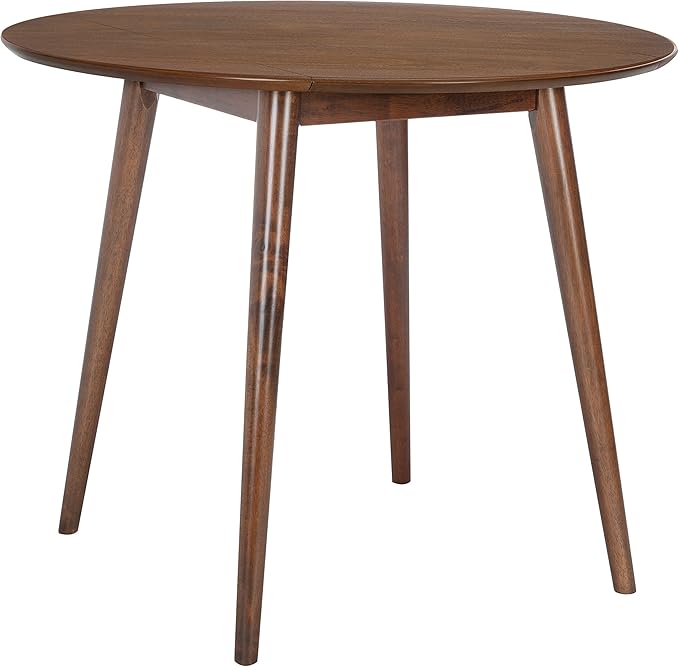 Safavieh Home Collection Lovell Walnut Folding Drop Leaf Round Dining Room Table DTB1401A, 0 - LeafyLoom
