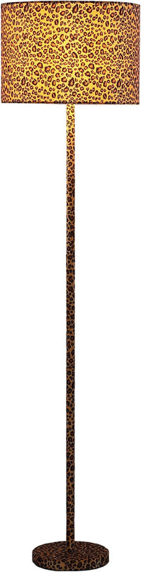 Ore International HBL2422 59" in Faux Suede Leopard Print Floor Lamp - LeafyLoom