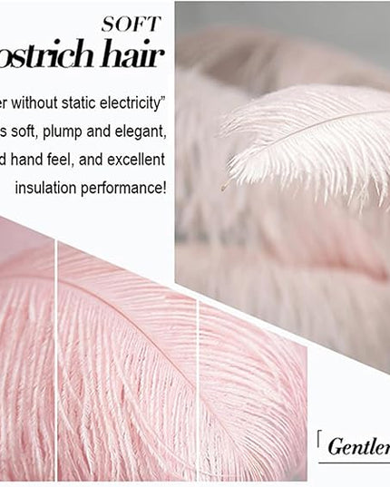 Romantic Feather Floor Lamp Modern Luxury Resin Ostrich Feather LED Lamp Living Room Bedroom Corner Decoration Floor Lamp Pink - LeafyLoom