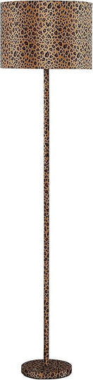 Ore International HBL2422 59" in Faux Suede Leopard Print Floor Lamp - LeafyLoom